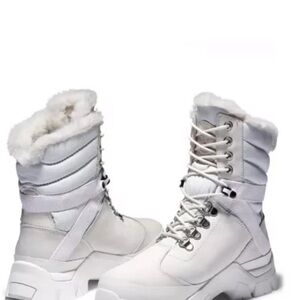 Timberland White Winter Boots with Chunky Sole